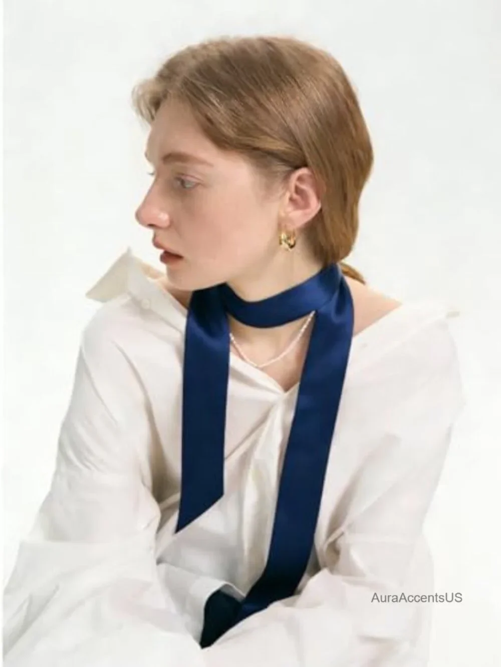 100% Mulberry Silk Neck Scarf Headband Hair Bandana Multipurpose Fashion Scarf